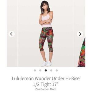 Lululemon Wunder Under Hi-Rise 1/2 Tight Leggings 17" Inseam Size 4